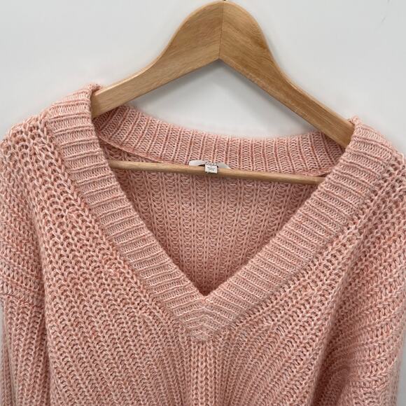 JOIE Nebi Marled Alpaca Wool Blend Pink V-Neck Sweater // S - Picture 5 of 11